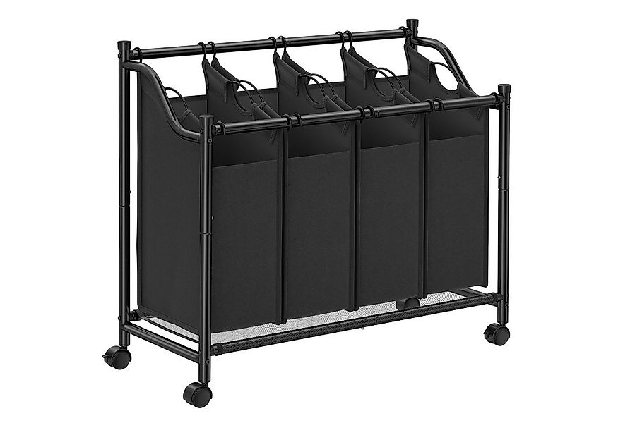 SONGMICS Wäschekorb mit 4 abnehmbaren Stofftaschen, mit Rollen, abnehmbaren günstig online kaufen