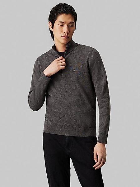 Calvin Klein Stehkragenpullover COTTON SILK BLEND QUARTER ZIP mit Logostick günstig online kaufen