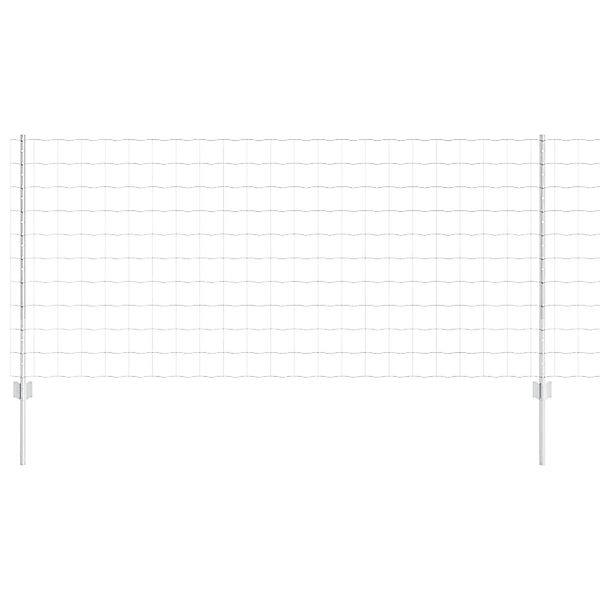 vidaXL Zaun mit Pfosten Silber 1 x 25 m Stahl 3336204 günstig online kaufen