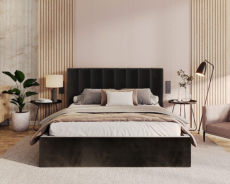 thematys Polsterbett Bett Stauraumbett Velours 90x200, günstig online kaufen