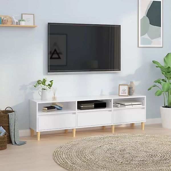 Vidaxl Tv-schrank Hochglanz-weiß 150x30x44,5 Cm Holzwerkstoff günstig online kaufen