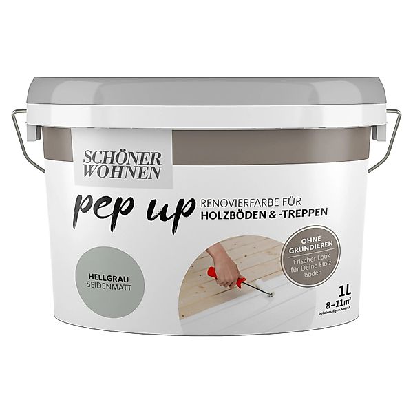 Schöner Wohnen pep up Renovierfarbe für Holzböden und -treppen Hellgrau 1, günstig online kaufen
