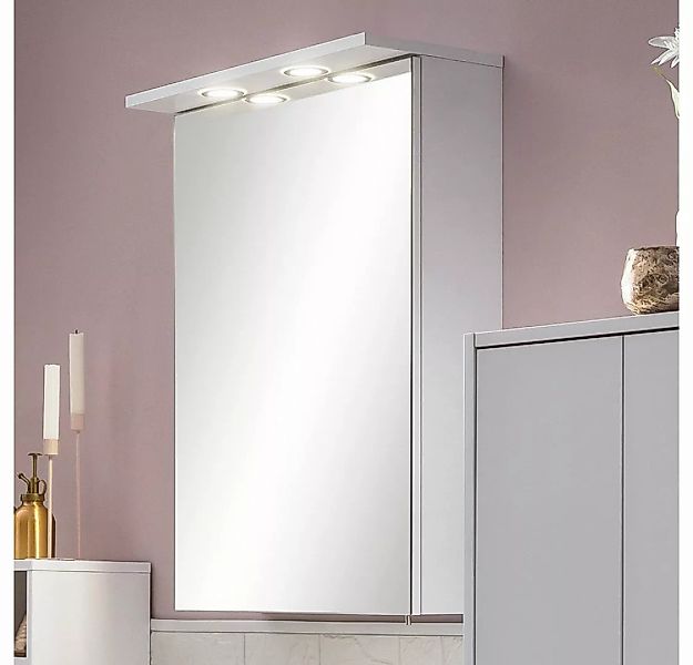 Lomadox Spiegelschrank mit Beleuchtung SARAY-80 in Kreideweiß, B/H/T: ca. 5 günstig online kaufen