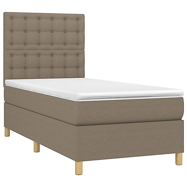 vidaXL Boxspringbett mit Matratze & LED Taupe 90x190 cm Stoff 3135721 günstig online kaufen