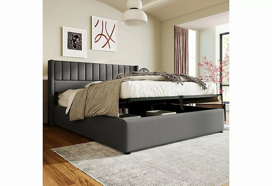 WISHDOR Polsterbett Stauraumbett Doppelbett Hydraulisches Bett (180x200cm L günstig online kaufen