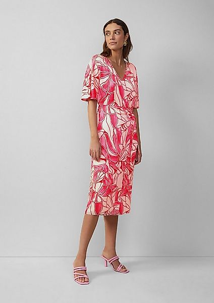 s.Oliver Midikleid Kleid Satinkleid in Wickeloptik mit V-Ausschnitt günstig online kaufen