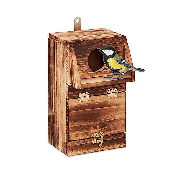 relaxdays Vogelhaus Nistkasten mit Reinigungsklappe günstig online kaufen