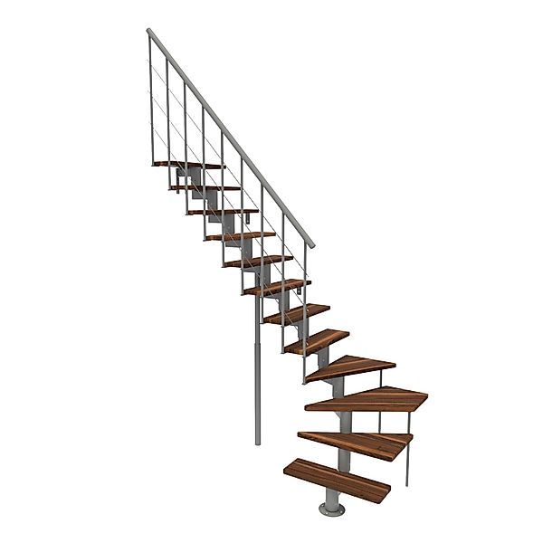 Minka Mittelholmtreppe Comfort Top Turn Walnuss Grau Raumhöhe bis 312 cm günstig online kaufen