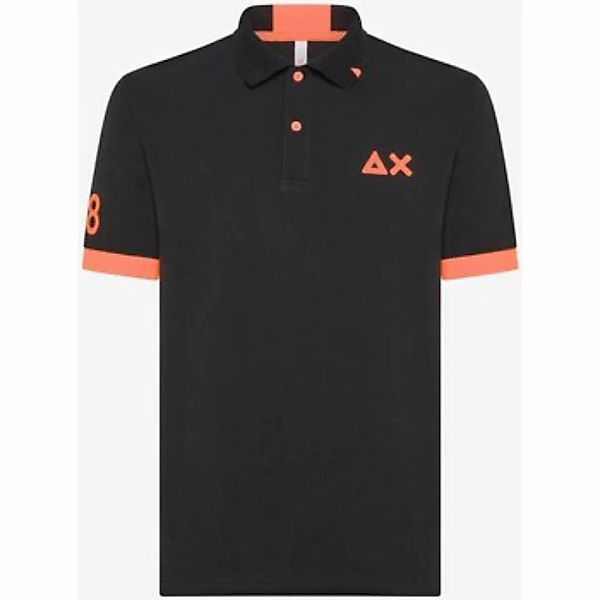 Sun68 Poloshirt Logo Fluo Schwarz  - Größe M günstig online kaufen