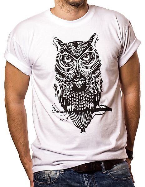 MAKAYA Print-Shirt mit Eule Herren Lustige günstig online kaufen
