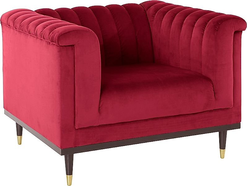 Home affaire Sessel "Chamby" mit Holzrahmen unten und Steppung im Lehnenber günstig online kaufen