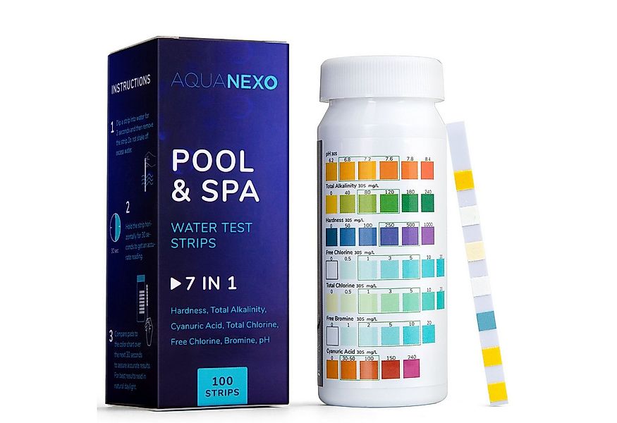 AquaNexo Pool-Wassertest Aquanexo Teststreifen 7-in-1, pH und Chlor Wassert günstig online kaufen