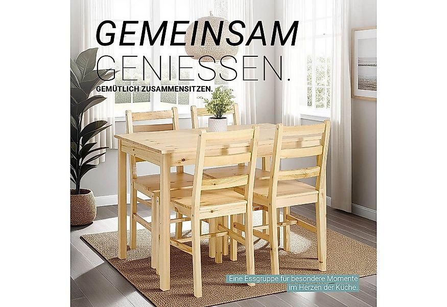 Homestyle4u Essgruppe Esstisch 108x65 mit 4 Stühle Küchentisch Holz Sitzgru günstig online kaufen