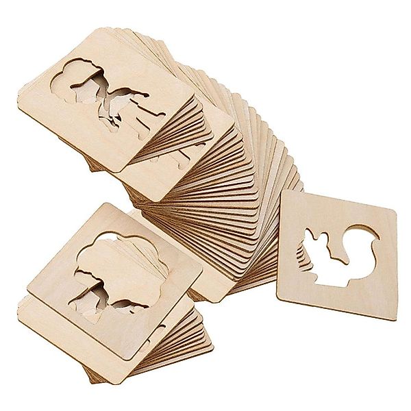 CLTYQ Malschablone Holz Maldekoration, 20 Designs DIY leere, unbemalte Holz günstig online kaufen