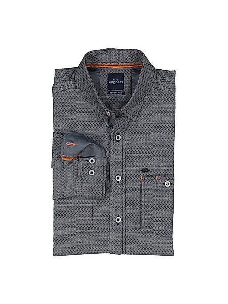 Engbers Langarmhemd engbers Herren Langarm-Hemd strukturiert, Silbergrau günstig online kaufen