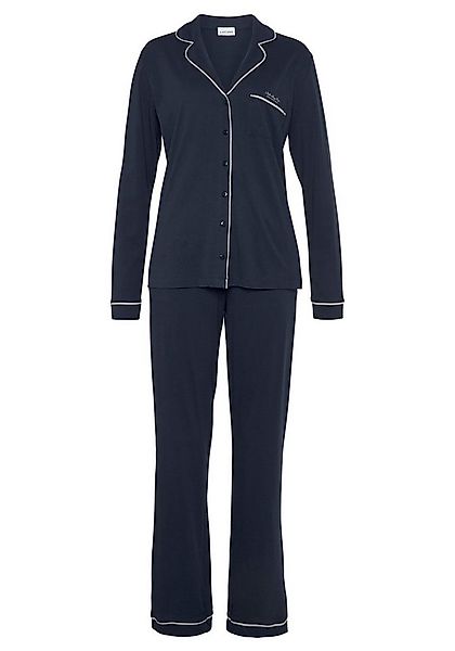 LASCANA Pyjama (2 tlg) mit Kontrastpaspeln günstig online kaufen