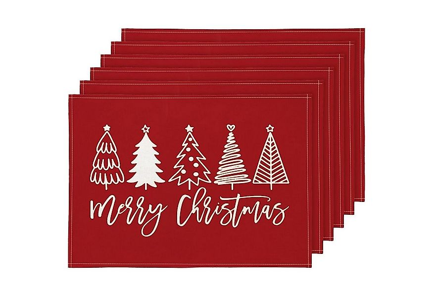 LuxusKollektion Hängedekoration Platzset Weihnachten Rot Abwaschbar Tischse günstig online kaufen