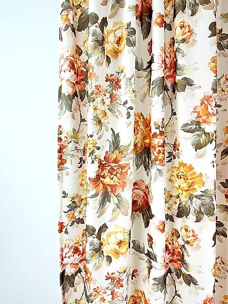novumfix Meterware Rosen, Druck auf Satin, günstig online kaufen