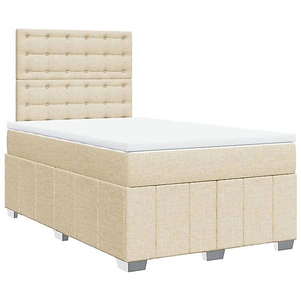 vidaXL Boxspringbett mit Matratze Creme 120x200 cm Stoff 3291654 günstig online kaufen