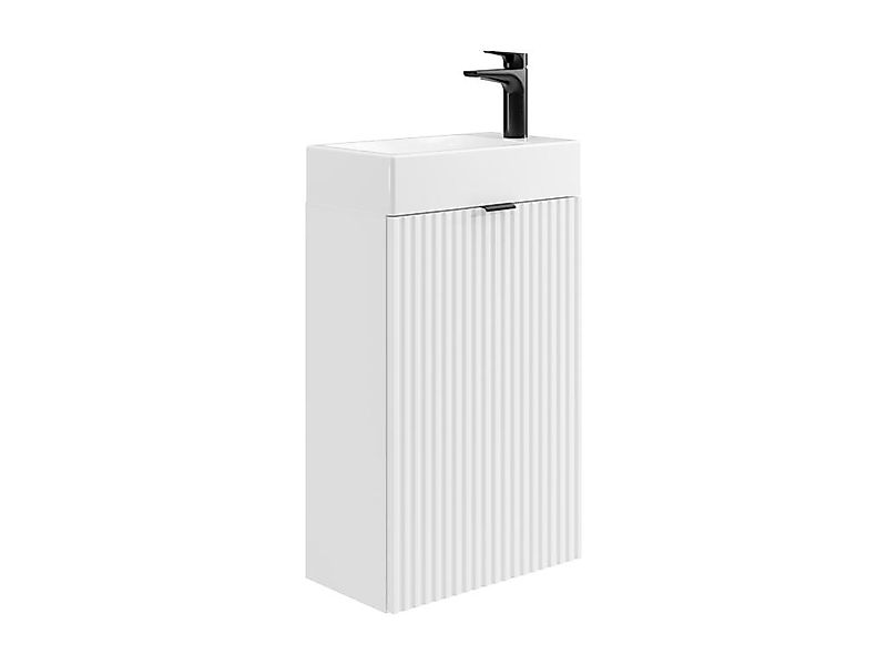 Handwaschbeckenschrank geriffelt - Tür wendbar - Weiß - 60 x 40 x 22 - VAHI günstig online kaufen