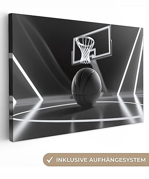 OneMillionCanvasses® Leinwandbild Basketball - Basketballplatz - Linien, Fo günstig online kaufen