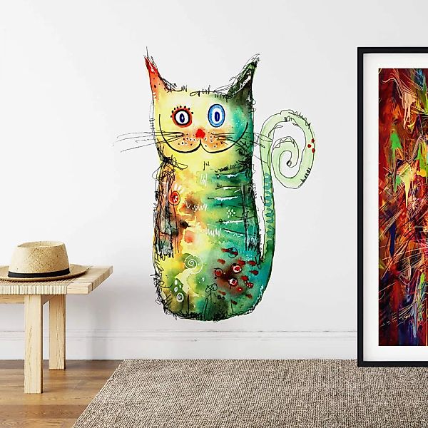 Wall-Art Wandtattoo »Bunte Katze Crazy Cat«, (1 St.) günstig online kaufen
