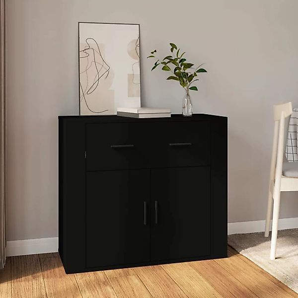 Vidaxl Sideboard Schwarz 80x33x70 Cm Holzwerkstoff günstig online kaufen