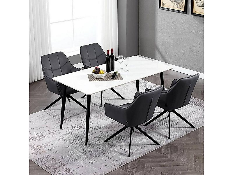 Woltu 4-Fußstuhl (2 St), Esszimmerstuhl drehbar, gepolsterter, Metallbeine günstig online kaufen