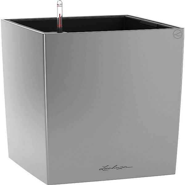 Lechuza Pflanzgefäß Cube Premium 50 cm x 50 cm Silber metallic günstig online kaufen