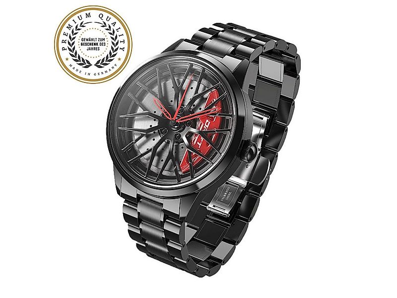 DRIFTELEMENT Quarzuhr MOTORSPORT FELGENUHR, Dreidimensionales Felgendesign günstig online kaufen