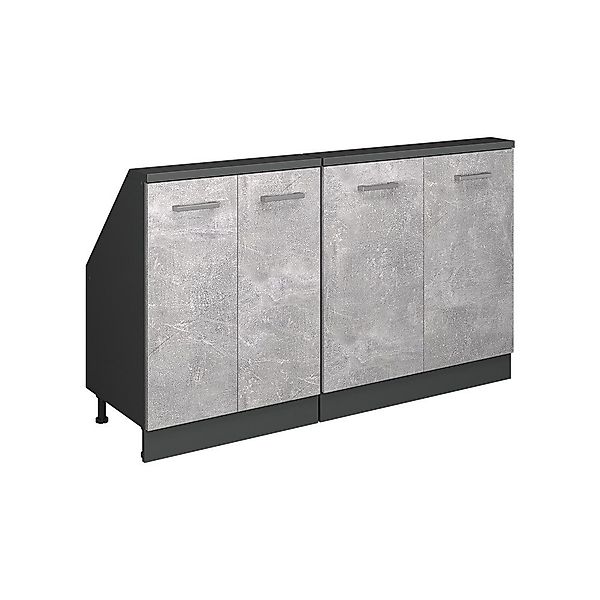 Vicco Unterschrank R-Line, Beton/Anthrazit, 140 cm günstig online kaufen