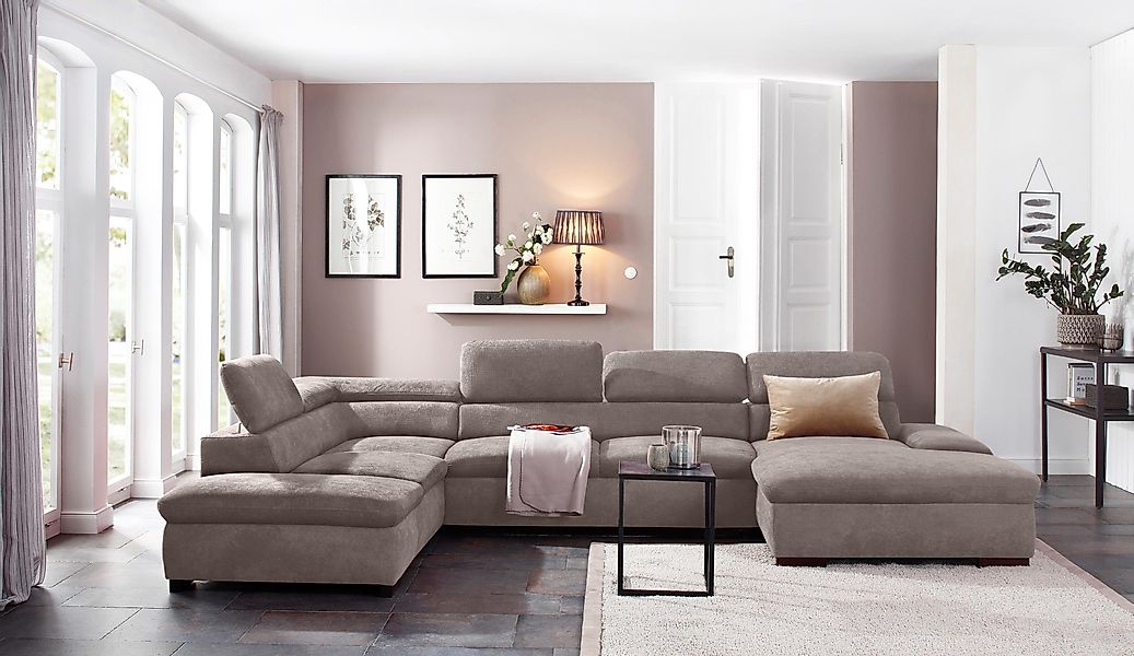 Home affaire Wohnlandschaft Alberto U-Form, mit günstig online kaufen