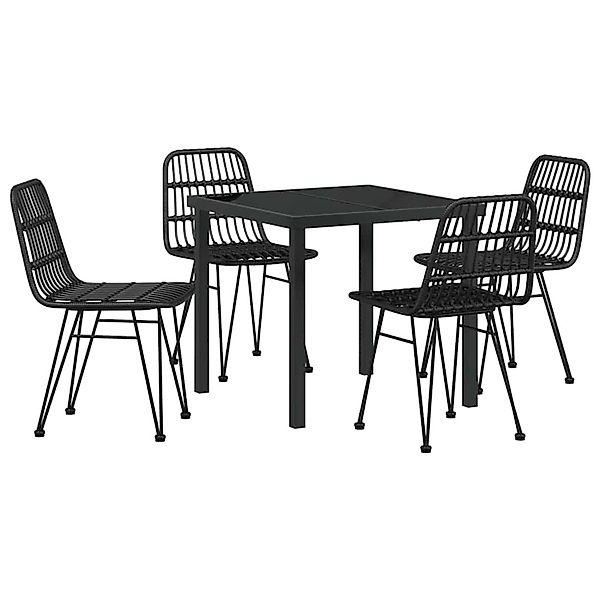 vidaXL Garten Essgruppe 5-Tlg Schwarz Poly Rattan 3379199 günstig online kaufen