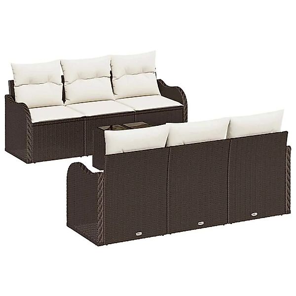 vidaXL Gartensofa-set Braun 55 x 55 x 37 cm Poly-Rattan 3345588 günstig online kaufen