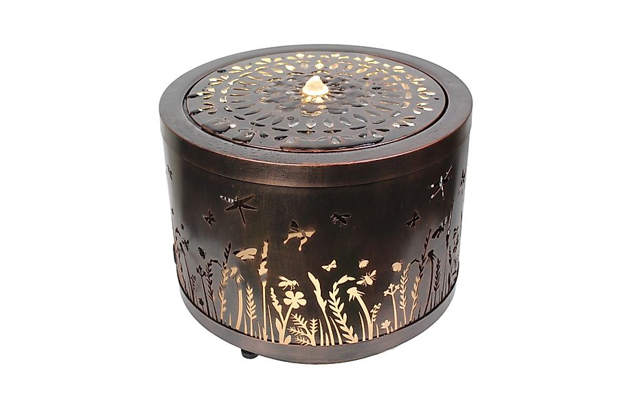 Arnusa Gartenbrunnen Metall Springbrunnen Lichtspiel rund günstig online kaufen