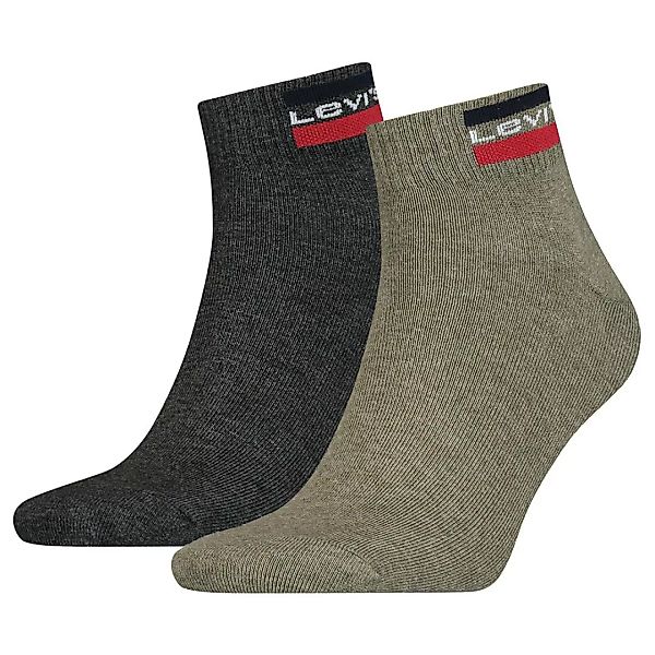 Levi´s ® Mid Cut Sportswear Logo Socken 2 Paare EU 35-38 Dark Green Combo günstig online kaufen