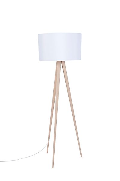 Zuiver Stehlampe Zuiver Tripod Stehlampe Holz Skandinavisches Design in Wei günstig online kaufen