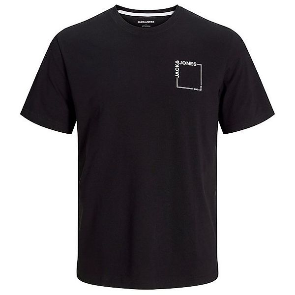 Jack & Jones Rundhalsshirt Große Größen T-Shirt schwarz Brustprint Jack&Jon günstig online kaufen