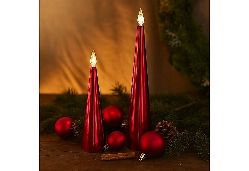 Online-Fuchs LED-Kerze 2er Set Kerzen, Stabkerzen in Kegelform inklusive 6- günstig online kaufen