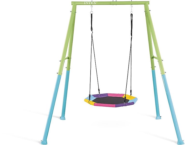 Intex Schaukelkombination Outdoor Garten Schaukelset mit Nestschaukel blau/ günstig online kaufen