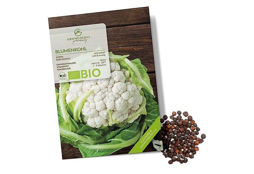 Growgreens Gemüsesamen BIO Blumenkohl Samen (Schneeball) - Saatgut aus bio. günstig online kaufen