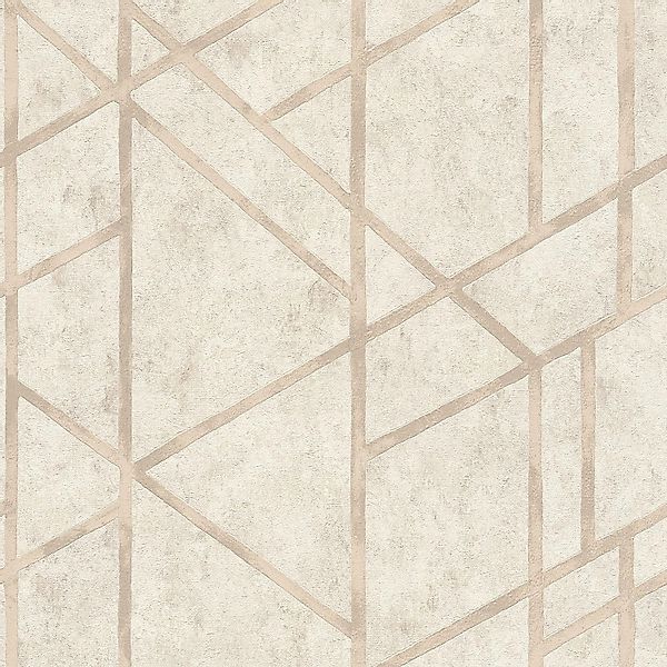 PROFHOME 369284-GU Grafik Tapete Geometrisch dezent Schimmernd Creme 0,53 m günstig online kaufen