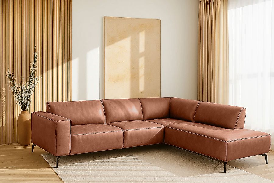 Home affaire Ecksofa "Lorcan, Breite 275 cm, weiches Sitzgefühl" mit schwar günstig online kaufen