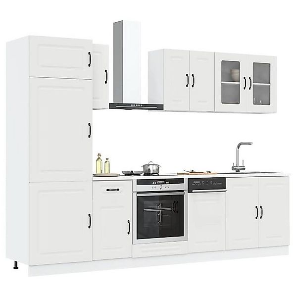 vidaXL Hängeschrank 8-tlg Küchenschrank-Set Kalmar Weiß Holzwerkstoff günstig online kaufen