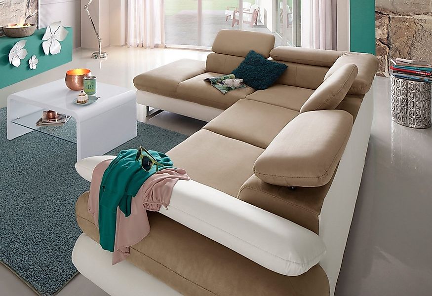 INOSIGN Ecksofa »Solution L-Form«, mit Arm- & Kopfteilverstellung, wahlweis günstig online kaufen