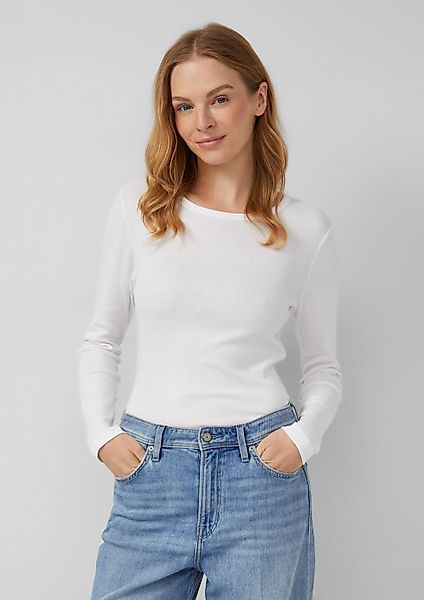 s.Oliver Langarmshirt T-Shirt Geripptes Slim-Fit-Longsleeve im günstig online kaufen