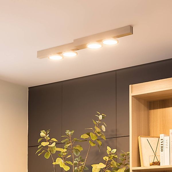 Lucande Kellino Deckenleuchte, 4-flammig, nickel günstig online kaufen