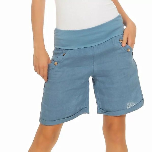 Mississhop Leinenhose Damen Shorts Leinenshorts Bermuda 100 % Leinen kurze günstig online kaufen