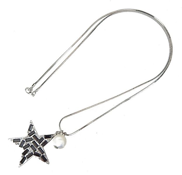Ella Jonte Lange Kette, mit Stern und Perle silber schwarz günstig online kaufen
