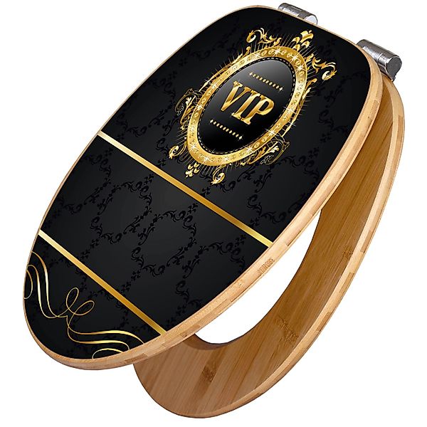 banjado WC-Sitz aus Bambus mit Absenkautomatik Motiv VIP (umweltfreundliche günstig online kaufen